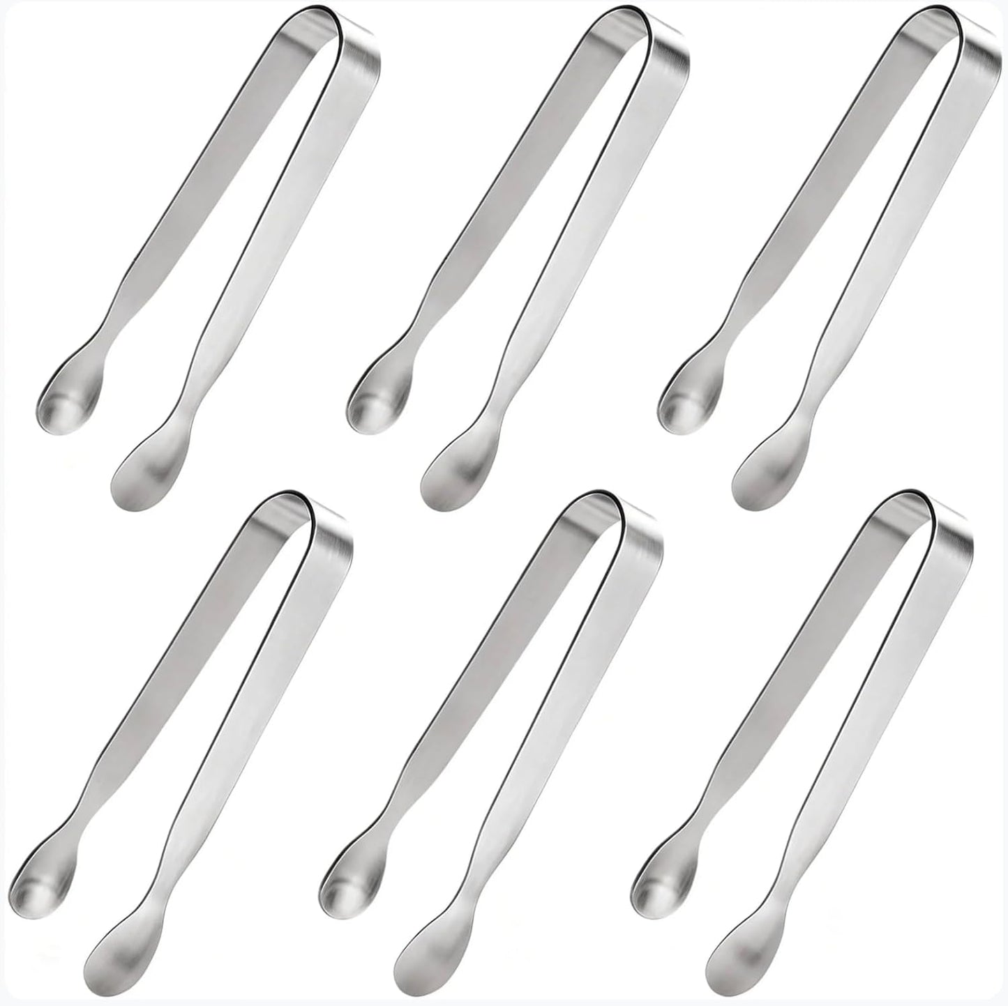 Ice Tongs Sugar Cubes Tongs - 12 Pack Stainless Steel Small Serving Tongs for Appetizers Coffee Tea Party