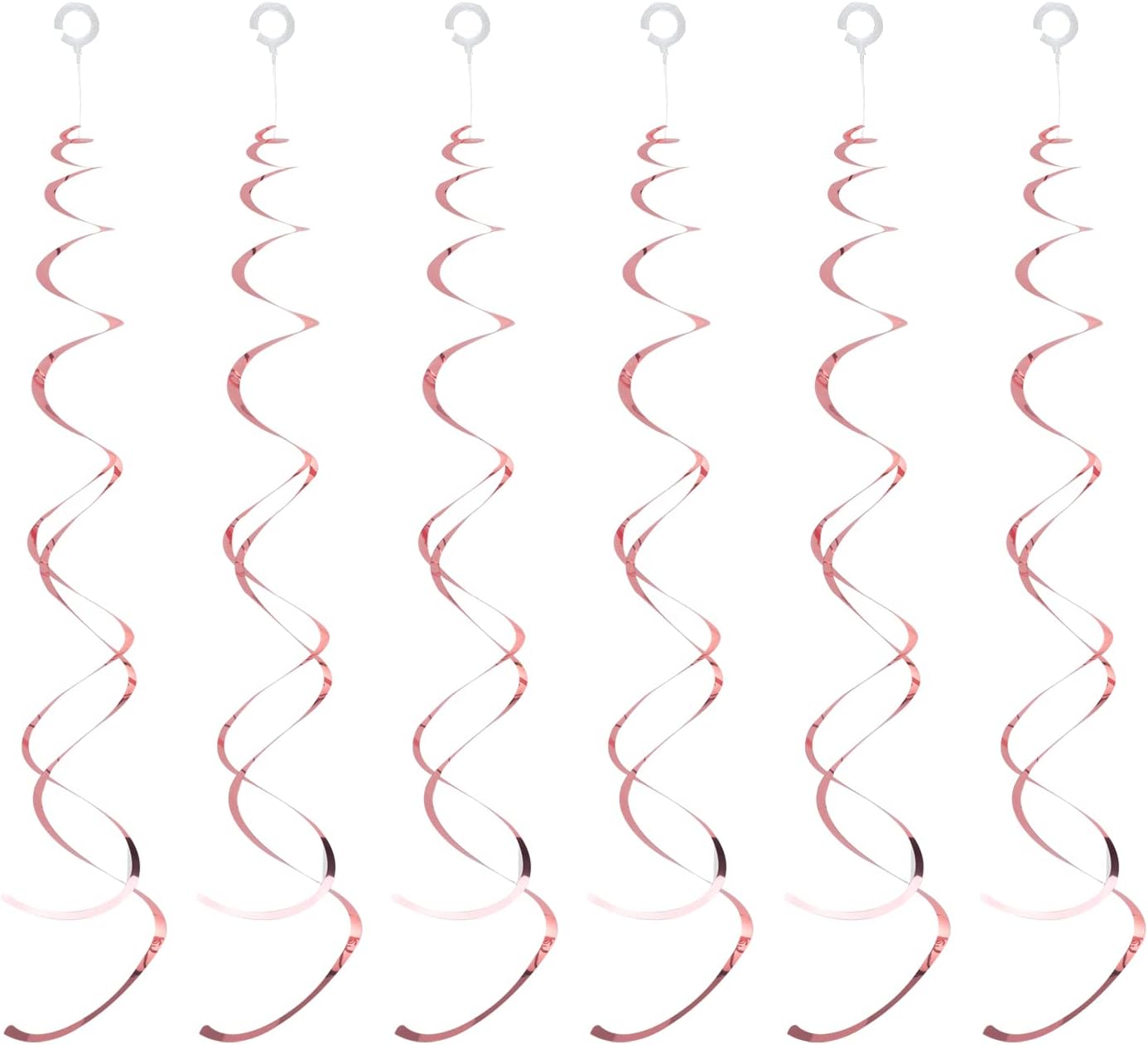 30 Pieces Iridescent White Hanging Swirls, Foil Swirl Hanging Decorations Plastic Steamers for Ceiling, Dangling Whirls Wedding Baby Shower Birthday Party Decorations