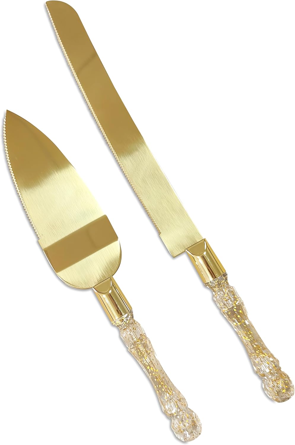 Homi styles Wedding Cake knife and Server Set | Elegant Rose Gold Color Premium 420 Stainless Steel plated Blades | Cake & Pie Serving Set for Wedding Cake, Birthdays, Anniversaries, Parties