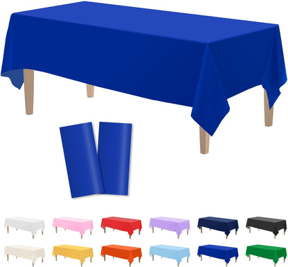 Kopokita 2PCS Black Plastic Tablecloths 54 x 108 Inch, Disposable Table Cloths Rectangle Party Table Covers