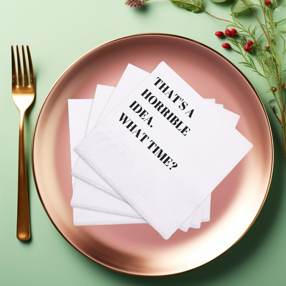 Funny Cocktail Napkins 100Pcs Funny Quotes Saying Disposable Paper Party Napkins 4.5 x 4.5 Two-ply (I Feel Sorry For People Who Don’t Know Us Napkins)