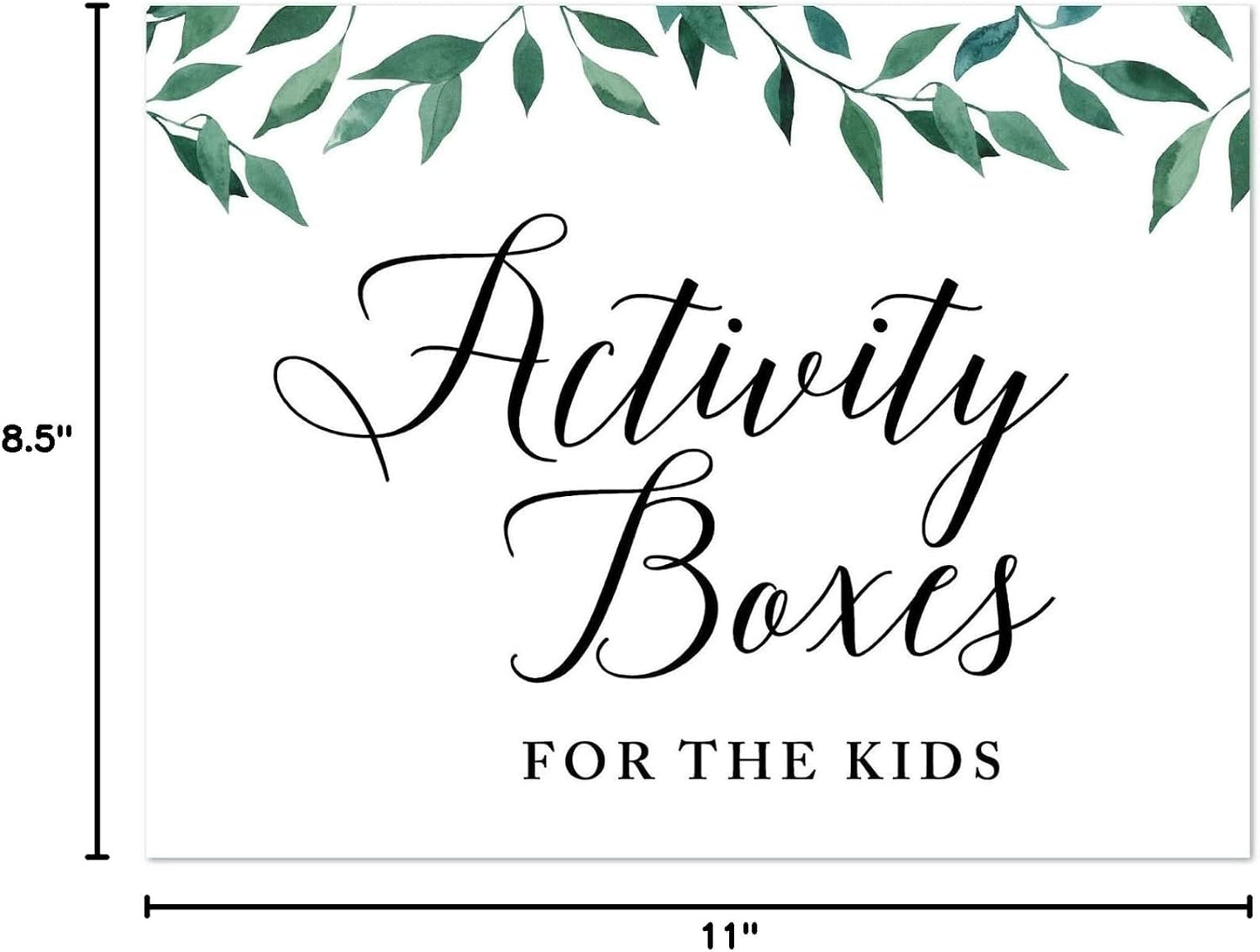 Andaz Press Wedding Party Signs, Natural Greenery Green Leaves, 8.5x11-inch, Bridal Shower Scavenger Hunt, 1-Pack - Colors B
