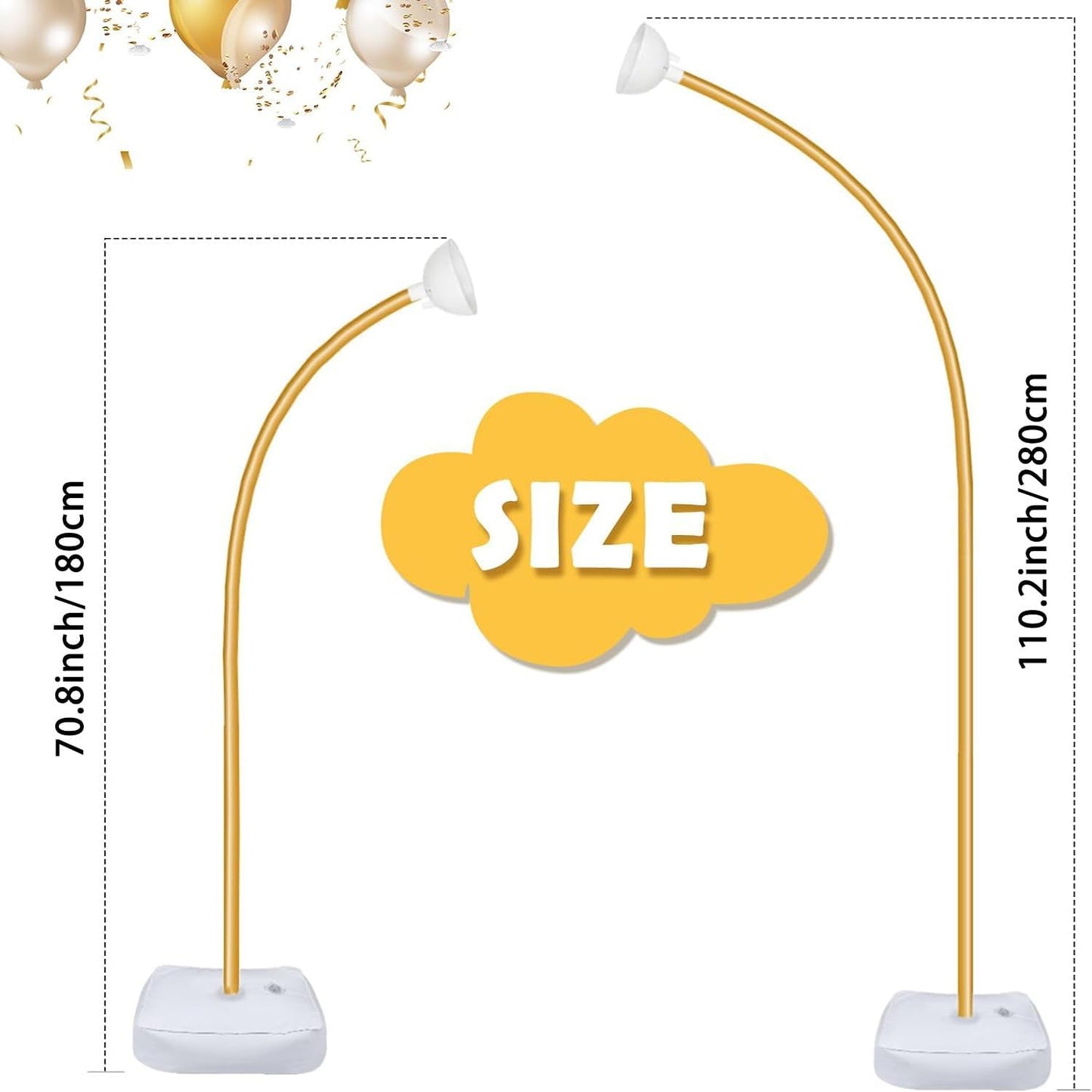 Balloon Arch Stand with Base - 8.2ft & 5ft Balloon Arch Kit with Bendable Tubes, Half Arch Stand, Balloon Column & Arch Frame for Weddings, Birthdays, Baby Showers