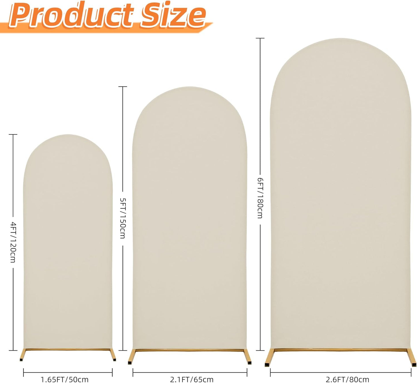 3-Piece Arch Cover Bundle – 7.2FT, 6.6FT & 6FT Stretch Spandex Backdrop Set – Wedding, Birthday & Photo Booth Arch Covers for Every Event