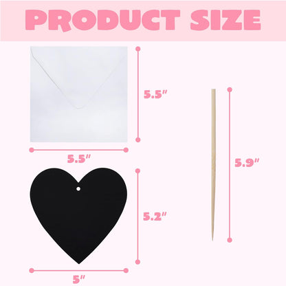 JOYIN 60 Packs Valentines Day Gifts Cards with Scratch Heart for Kids Magic Color Scratch Paper Heart Rainbow Cards for Valentine Crafts and Art Classroom Exchange, Party Favors
