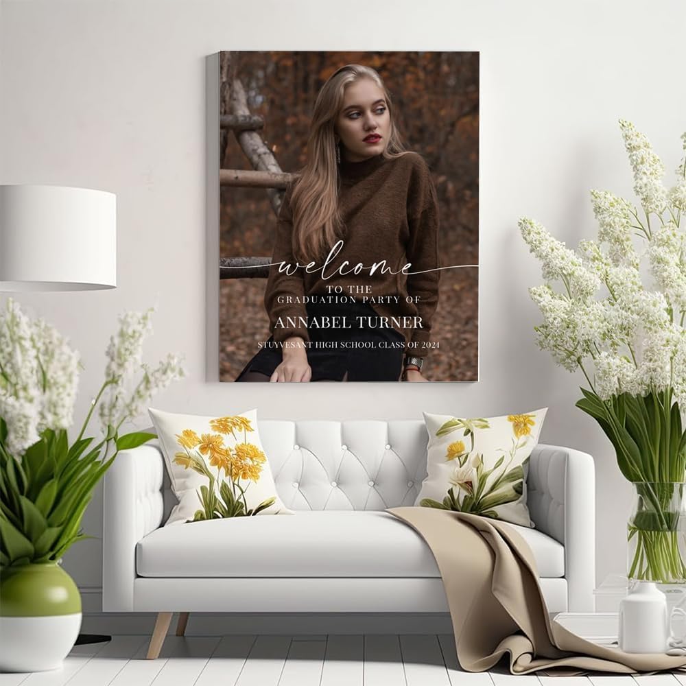 Graduation Party Welcome Sign, Photo Graduation Poster, Graduation Decorations, Grad Party Sign, Grad Welcome Sign, Graduation gift for best friend, Graduation gift for daughter, sister, brother - 1