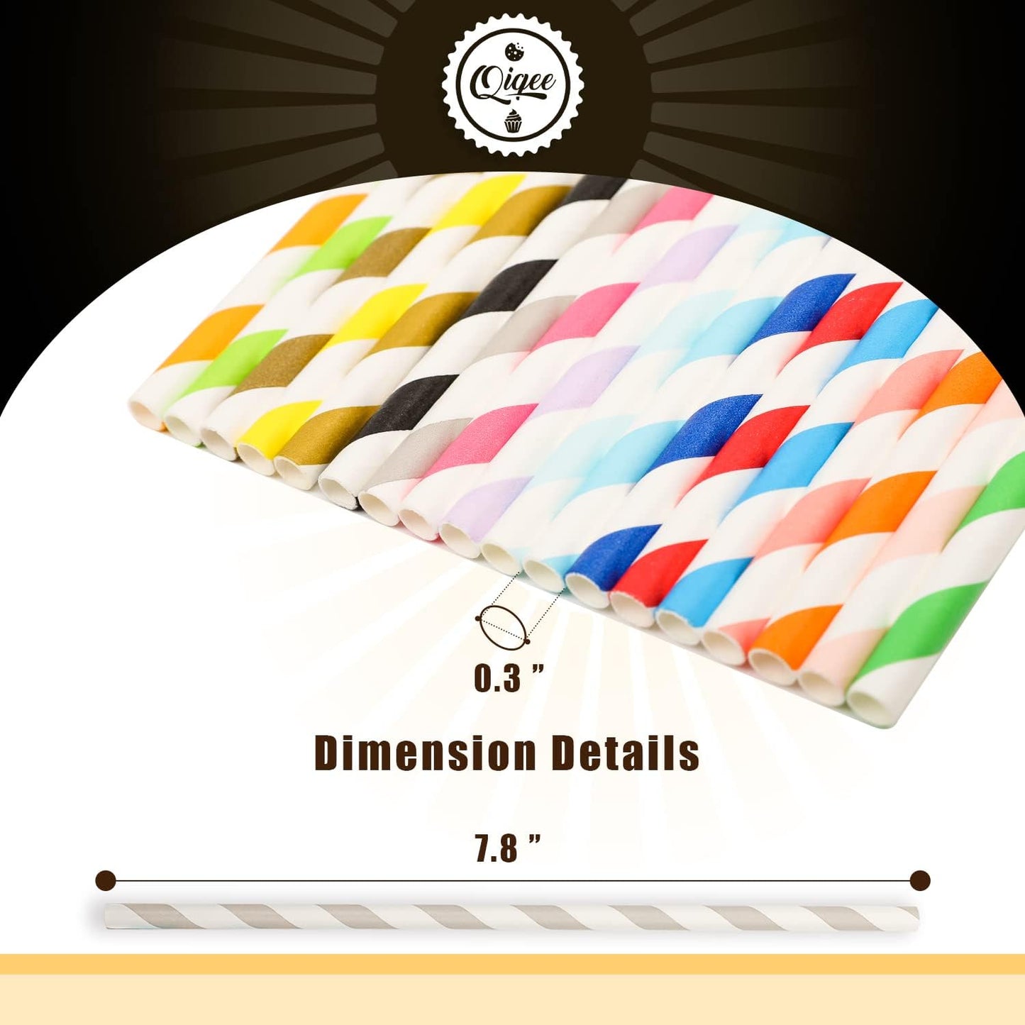Pink Paper Straws 150pcs Disposable Straws Bulk (10 Pattern) qiqee