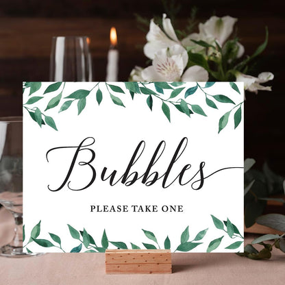 Andaz Press Wedding Party Signs, Natural Greenery Green Leaves, 8.5x11-inch, Bridal Shower Scavenger Hunt, 1-Pack - Colors D