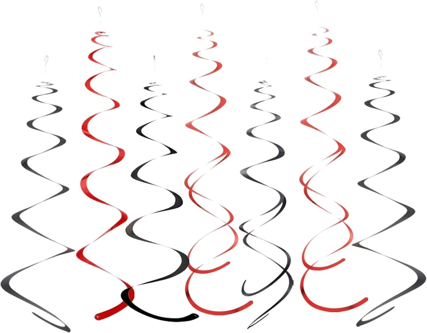 Easy Hang Spiral Ceiling Decorations - 12 Pack with Hooks, 74cm PVC Swirls for Instant Birthday, Wedding & Party Decor, Tool-Free Setup