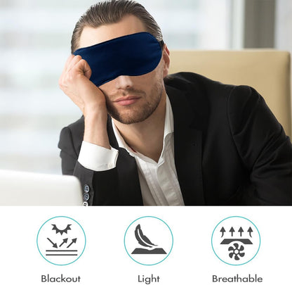 2 PCS Black Satin Sleep Masks, Adjustable Silk Eye Mask for Sleeping, Blind Folds Soft Breathable Blindfold for Adults Couples Play Party Games Airplane Travel Essentials Eye Covers Patches Night Mask