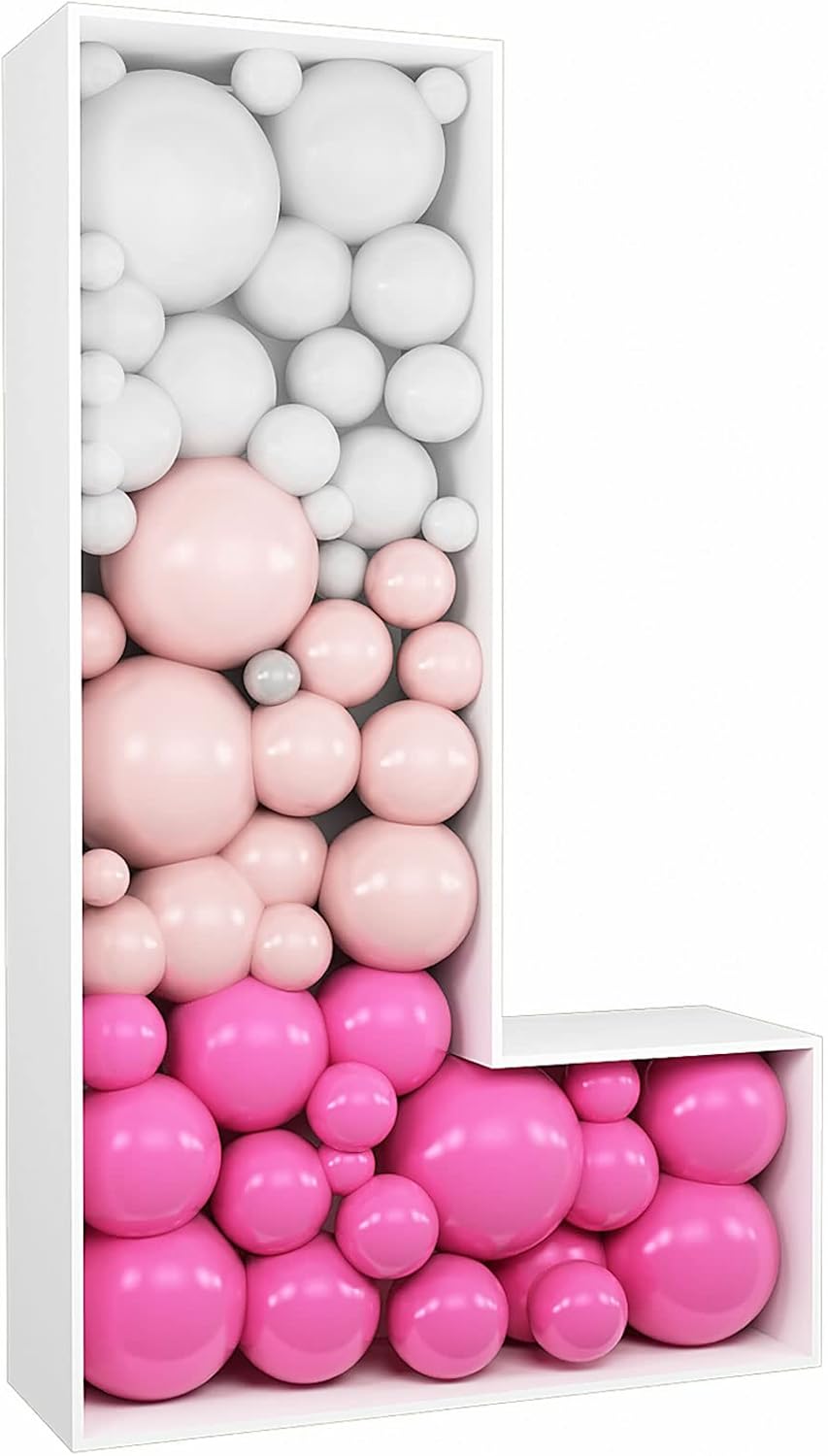 JW Passion - Premium Quality Made 3FT Tall Mosaic Balloon Frame Big Marquee Light Up Letters DIY Kit for Birthday Party Wedding Backdrop Decor Letter A Pre-Cut Foam Board