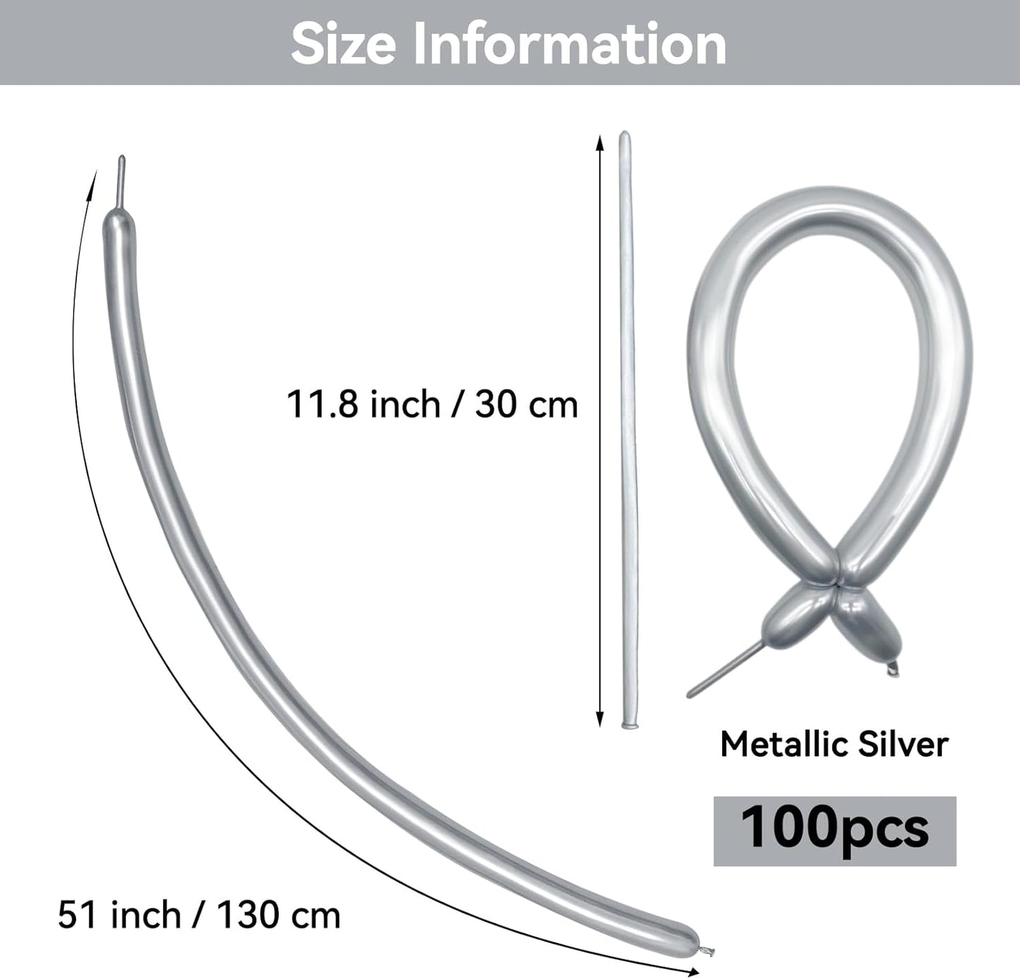 260 Balloons Clear, Thickening Long Balloons for Tying Arch, Twisting Latex Animals Magic Modeling Skinny Birthday Balloon for Kid‘s Party Wedding Decoartion Supply 100pcs