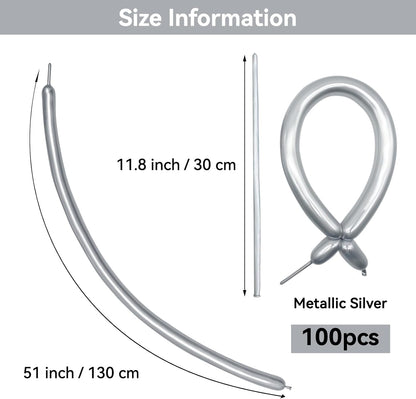 260 Balloons Clear, Thickening Long Balloons for Tying Arch, Twisting Latex Animals Magic Modeling Skinny Birthday Balloon for Kid‘s Party Wedding Decoartion Supply 100pcs
