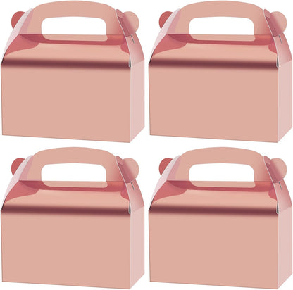 30-Pack Yellow Party Favor Treat Boxes, Goodie Candy Box, Gable Paper Gift Boxes with Handles Perfect for Construction and Chic Yellow Submarine Party Decoration Supplies