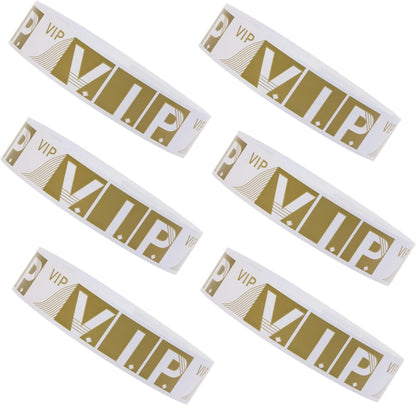 ONLYKXY 120pcs VIP Wristband Party Paper Wrist Straps 3/4" Tear-Resistant Waterproof Disposabl Wristbands for Events (Gold)