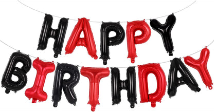 Happy Birthday Balloons Banner, Foil Balloon Personalized Name Letters Balloons Sign Birthday Party Decorations for Women Men Boys Girls Cream