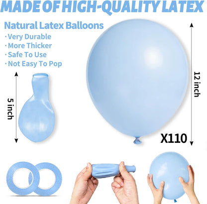 110pcs Black Balloon 12 inch, Black Latex Balloons for Birthday Party Baby Shower Wedding(with 2 Ribbons). - Colors B