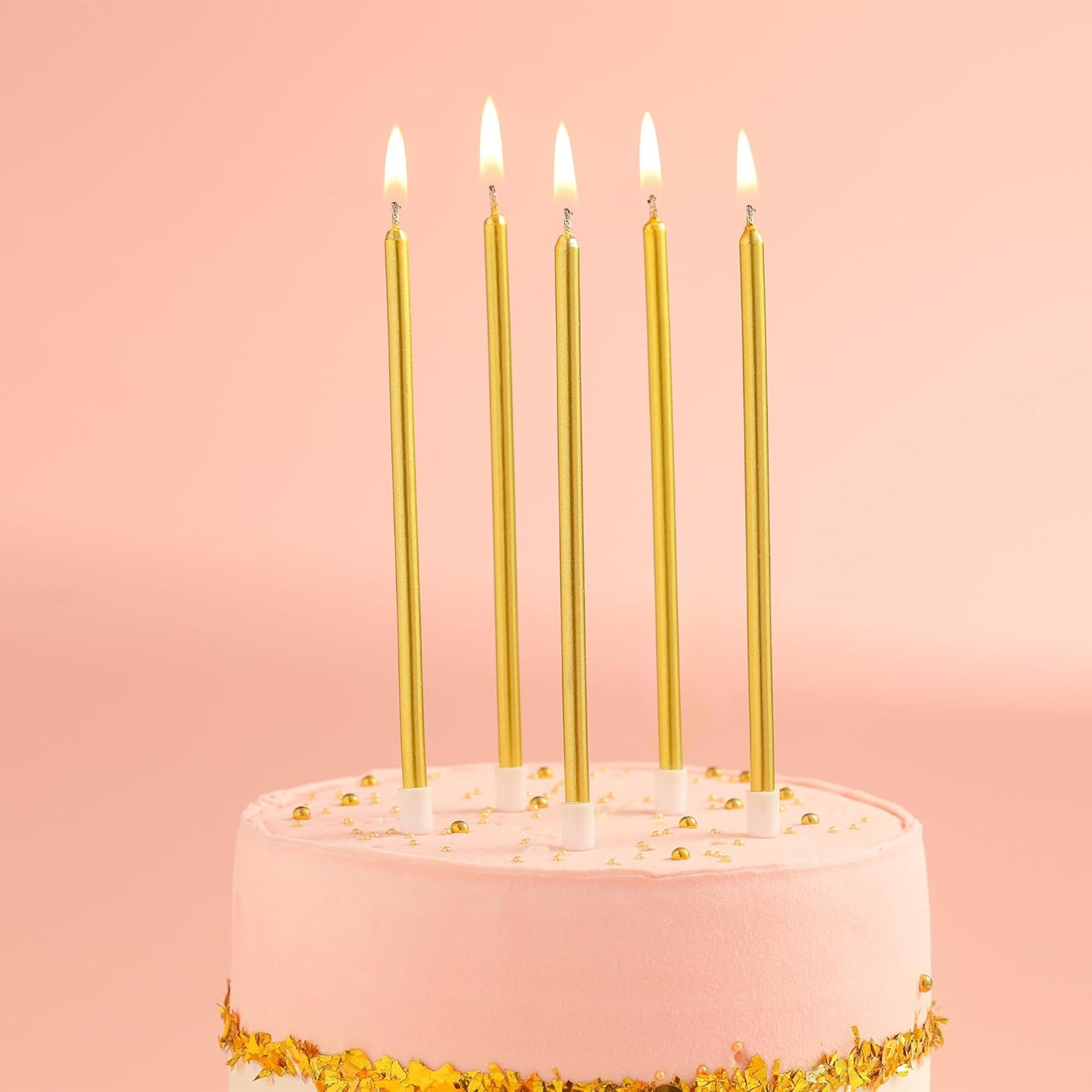 Pink Gold Long Thin Birthday Candles, Cake Candles, Birthday Parties, Wedding Decorations, Party Candles