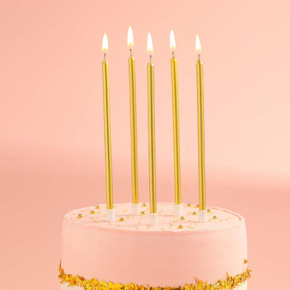 Pink Gold Long Thin Birthday Candles, Cake Candles, Birthday Parties, Wedding Decorations, Party Candles