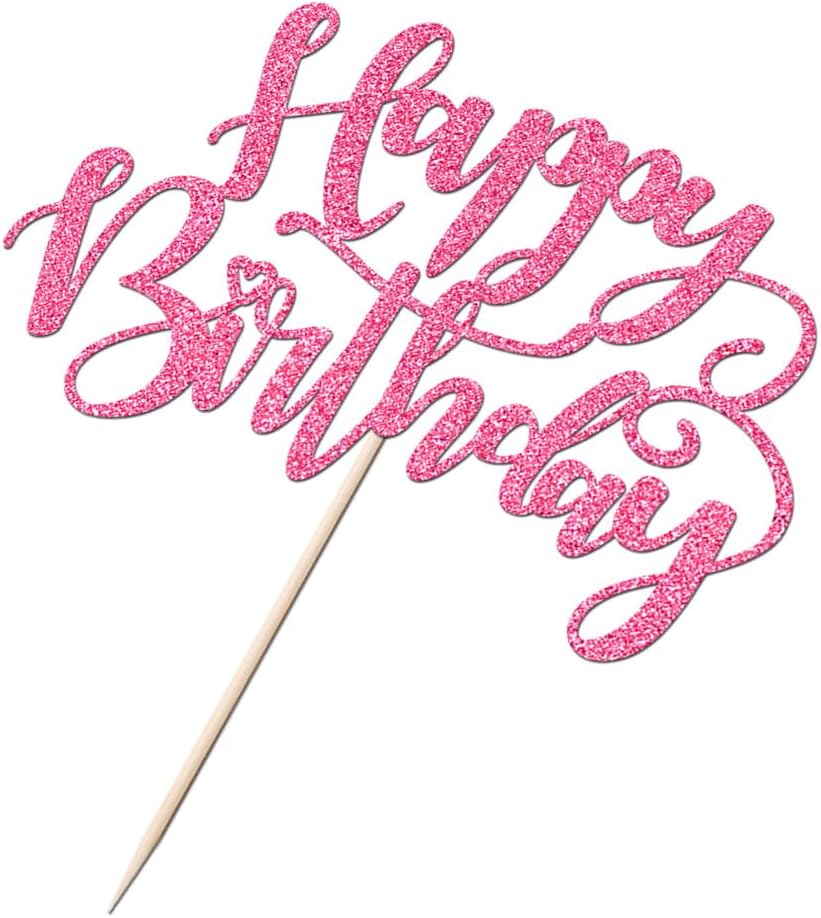 Handmade Glitter Happy Birthday Cake Topper,Birthday Party Cake Decorations, Anniversary/Birthday Party Decoration Supplies (Rainbow)