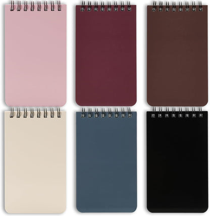 QiCheng 6pack Pocket Notebook Small Notepad Pocket Notepad Small Spiral Notebooks 3X5Inches (6)