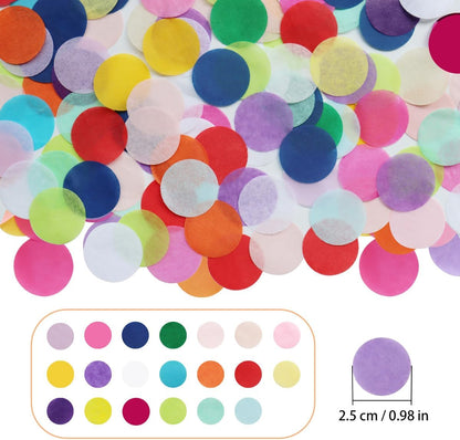 10000 Pieces 1 Inch Round Tissue Paper Confetti, 3.5 oz Multicolor Round Tissue Confetti, for Weddings, Anniversaries, Arts Craft DIY Scrapbooking