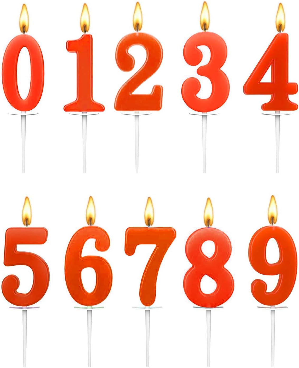 10 Count Number Candles, Birthday Cake Candles Colourful Candle, Number 0-9 Cake Topper Decoration Candles Number 0 1 2 3 4 5 6 7 8 9 For Birthday Wedding Anniversary Party Celebration