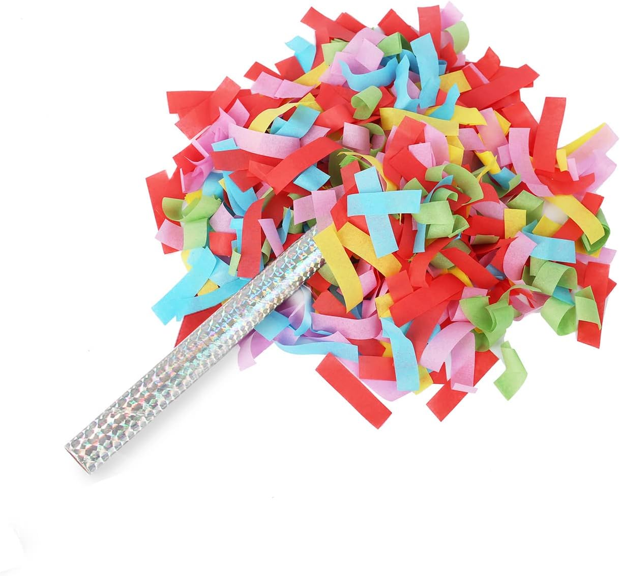 BATTIFE 10Pack Colorful Confetti Wands, Confetti Shoot Poppers, Tissue Paper Flick Flutter Sticks for Wedding Celebrations, Anniversary, Birthday Parties, Multi-color 7.8inch