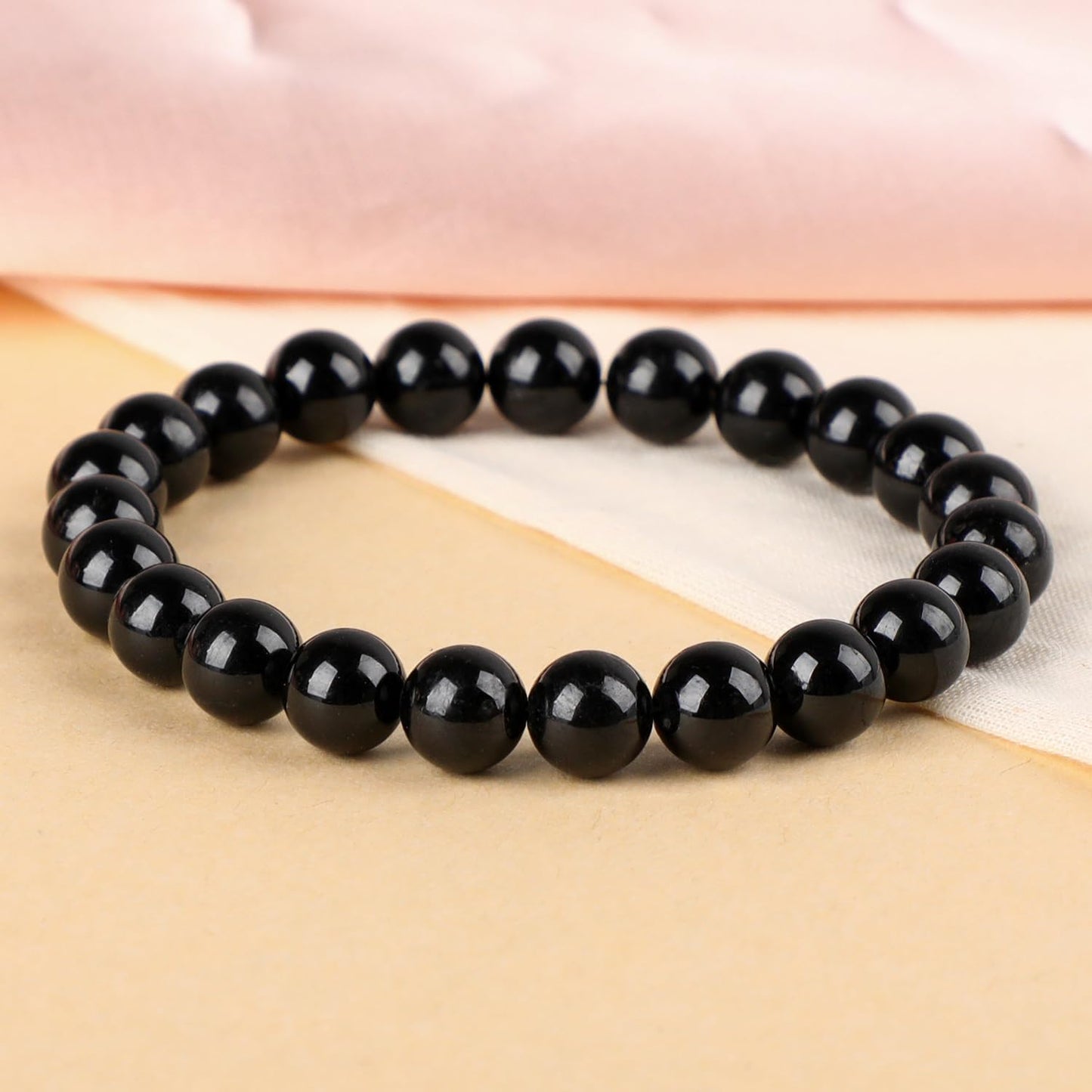 LPBeads Handmade Natural Gemstone Stretch Elastic Bracelet Healing Crystal Round Stone Beads Jewelry Gifts for Women Men