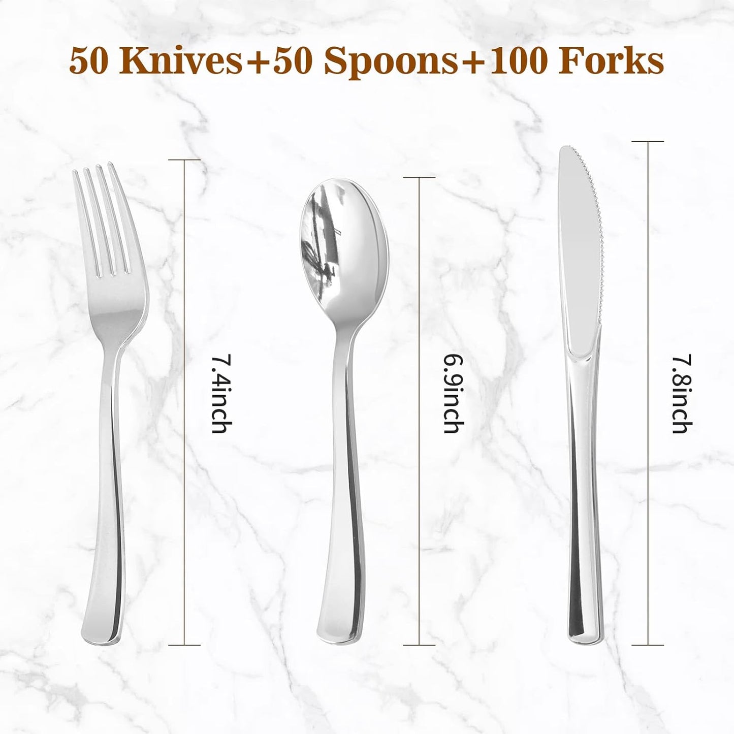 BESTVIP 60PCS Gold Plastic Silverware, Disposable Utensils, Heavy Duty Cutlery Set of 30 Forks, 15 Spoons, 15 Knives for Party, Christmas, Wedding, Catering and Daily Use