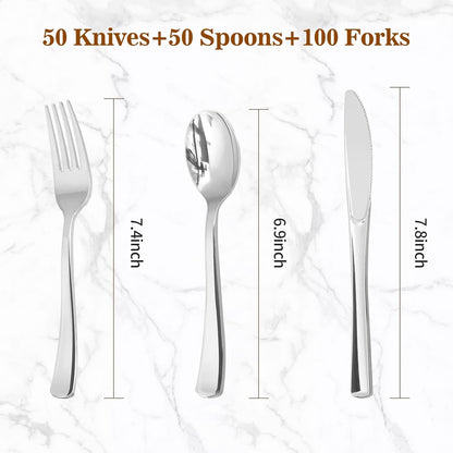 BESTVIP 60PCS Gold Plastic Silverware, Disposable Utensils, Heavy Duty Cutlery Set of 30 Forks, 15 Spoons, 15 Knives for Party, Christmas, Wedding, Catering and Daily Use