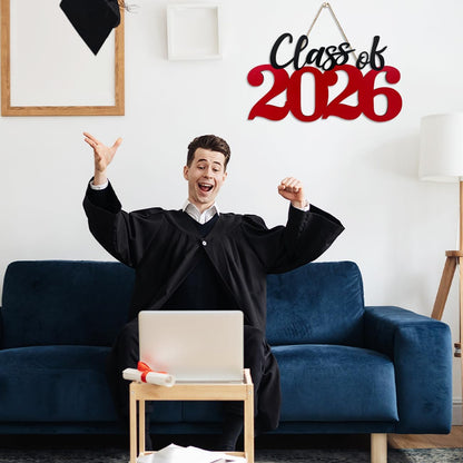 Class of 2026 Wooden Sign Graduation Party Decorations 2026 White Graduation Photo Booth Prop Senior2026 Sign for High School College Party