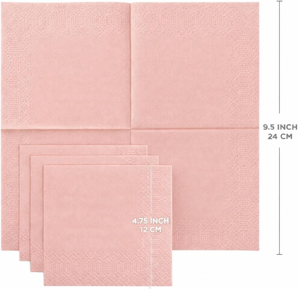 Black Beverage Napkins (300 Count) 2-Ply Disposable Cocktail Napkins for Bar, Weddings, Parties, Events, Premium Quality and EU Made