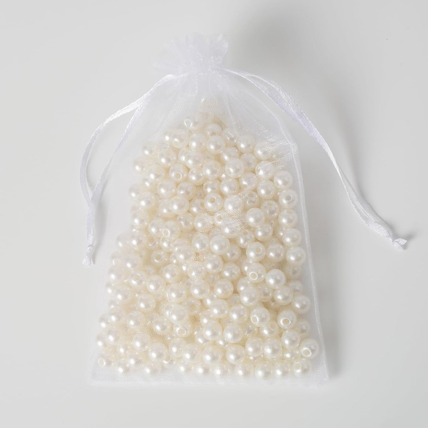 100PCS White Organza Bags, 4x6 Inch Small Mesh Bags Drawstring, Jewelry Gift Bags for Easter, Party, Festival, Bathroom Soaps, Makeup