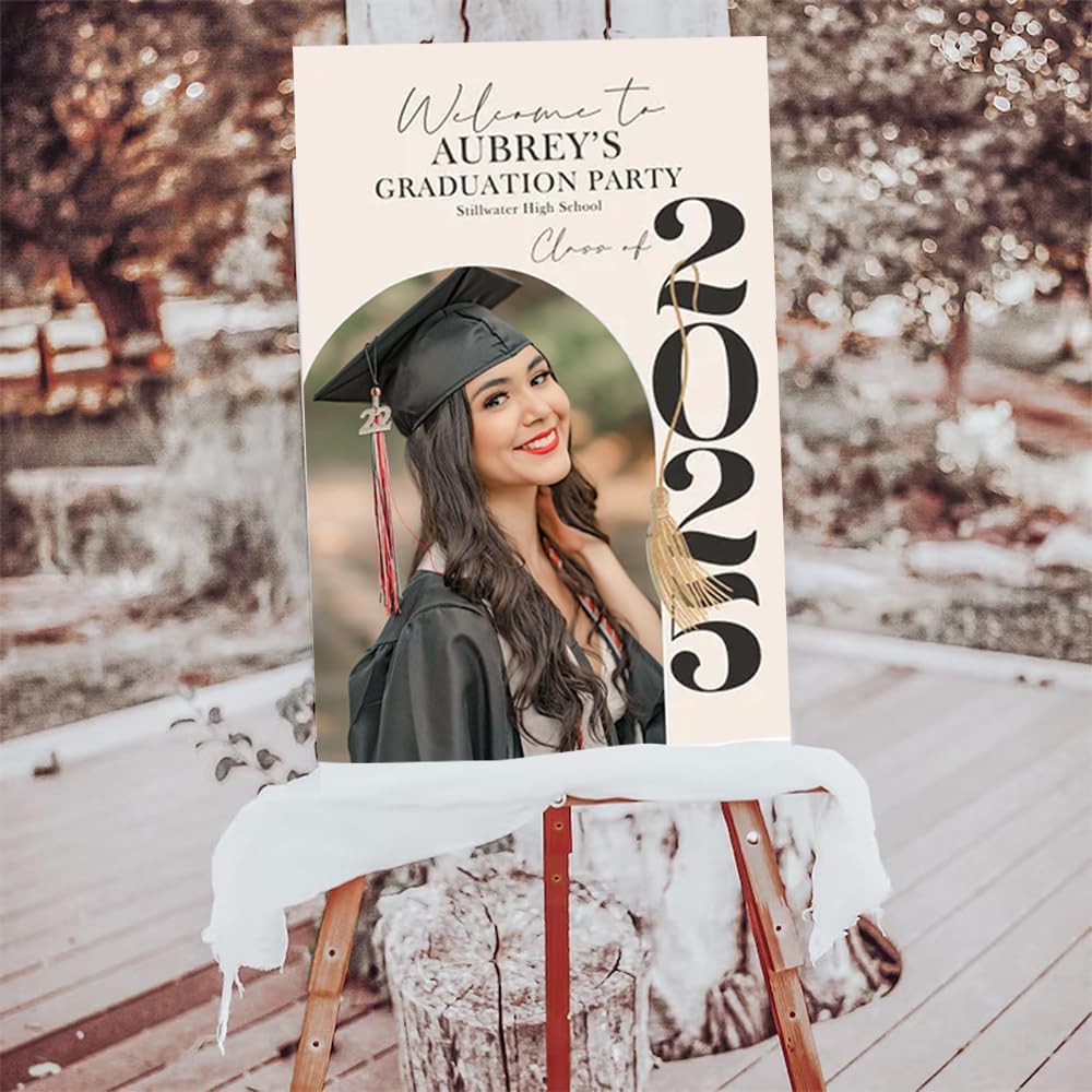 Graduation Party Welcome Sign, Photo Graduation Poster, Graduation Decorations, Grad Party Sign, Grad Welcome Sign, Graduation gift for best friend, Graduation gift for daughter, sister, brother - 1