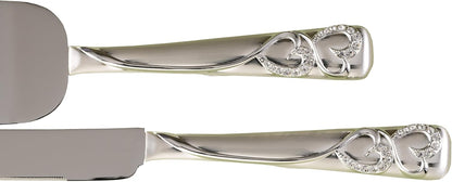 Hortense B. Hewitt Wedding Accessories Cake Knife and Server Set, Glittering Beads