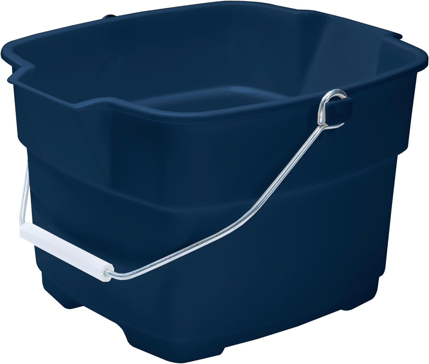 Rubbermaid Roughneck Square Bucket 12-Quart Blue Sturdy Pail Bucket Organizer Household Cleaning Supplies Projects Mopping Storage Comfortable Durable Grip Pour Handle