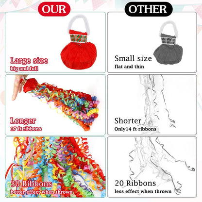 No Mess Streamers,16 Pack Hand Throw Streamers Colorful Party Streamer Poppers No Mess Confetti Poppers Party Poppers for Graduation Birthday Wedding Retirement Celebrations Baby Shower Party Favors