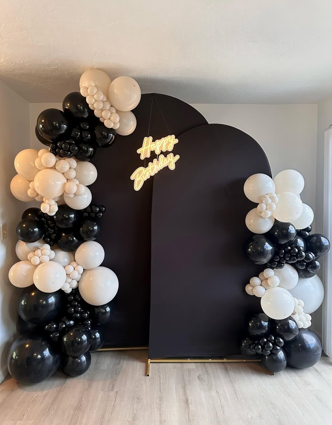 153Pcs Black and Silver White Balloon Garland Arch Kit with Stars, 22 18 12 10 5 inch Disco Ball Balloons Black White Metallic Silver Confetti Balloon for Birthday Graduation Party Decorations