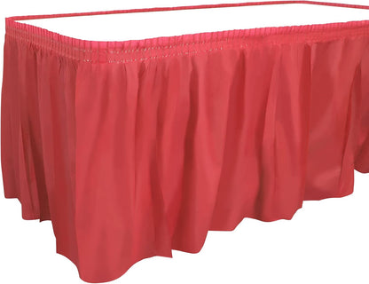 Party Dimensions Plastic Table Skirt, 29-Inches by 14-Feet - White - 6 Pack