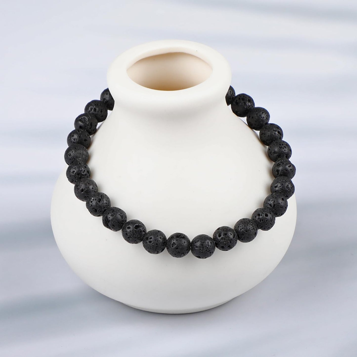 LPBeads Handmade Natural Gemstone Stretch Elastic Bracelet Healing Crystal Round Stone Beads Jewelry Gifts for Women Men