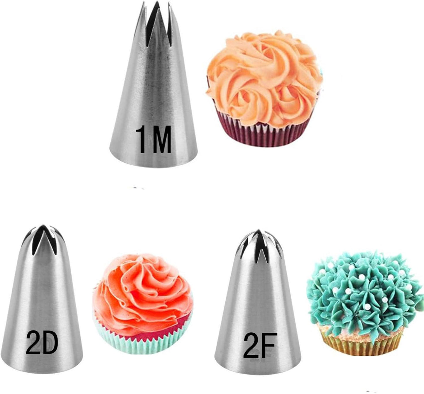 Piping Tips For Cake Decorating, Stainless Steel Icing Piping Nozzles For Pastry Fondant Decorating Tools (C)
