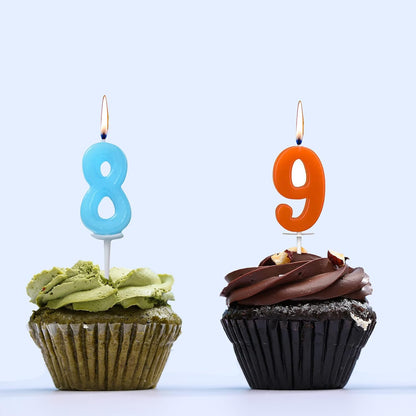 10 Count Number Candles, Birthday Cake Candles Colourful Candle, Number 0-9 Cake Topper Decoration Candles Number 0 1 2 3 4 5 6 7 8 9 For Birthday Wedding Anniversary Party Celebration