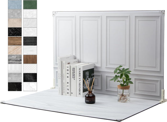 Photo Backdrop Board, 10Pcs 20Patterns Product Photography Backdrops for Food, Background Table Top Small Shooting Kit (XL Size 23x35in), MDAOCRY