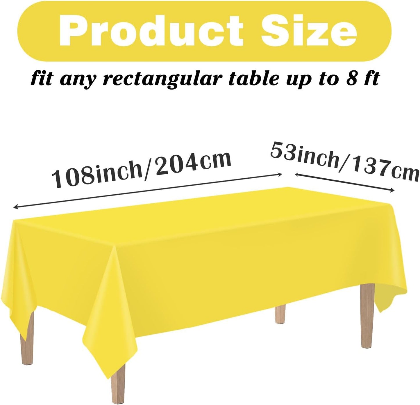 Kopokita 2PCS Black Plastic Tablecloths 54 x 108 Inch, Disposable Table Cloths Rectangle Party Table Covers