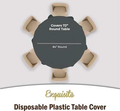 12-Pack Premium Plastic Tablecloth 54in. x 108in. Rectangle Table Cover - Dark Blue - Colors A