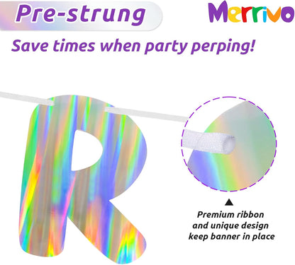 Iridescent Welcome Back We Missed You So Much Banner, Holographic Welcome Back Decorations, Pre-Strung Welcome Home sign for Office Party, Family Gathering, Back to School, Military Homecoming
