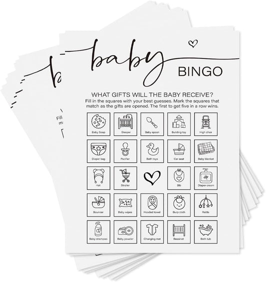 50 PCS Baby Bingo for Baby Shower Girl Boy Baby Shower Bingo Game Cards Baptism Party Perforated Calling Cards