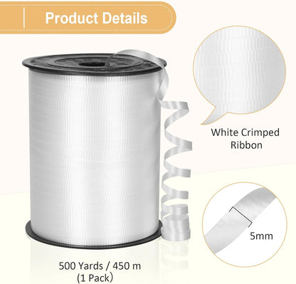 Black Ribbon - 500 Yard Crimped Curly Ribbon for Gift Wrapping, Balloons, Graduations, Halloween, Birthday Parties
