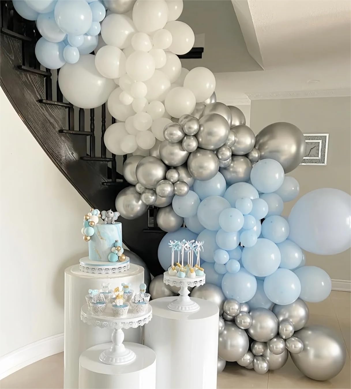 Party Balloons 12inch 50 Pcs Latex Confetti Balloons Birthday Balloons Party Decoration Wedding Baby Shower Christmas Party-Confetti Silver